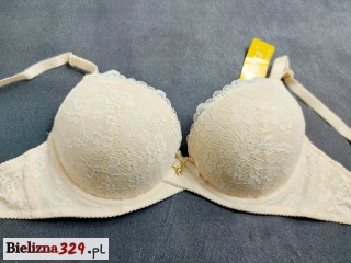 Biustonosz beżowy koronkowy