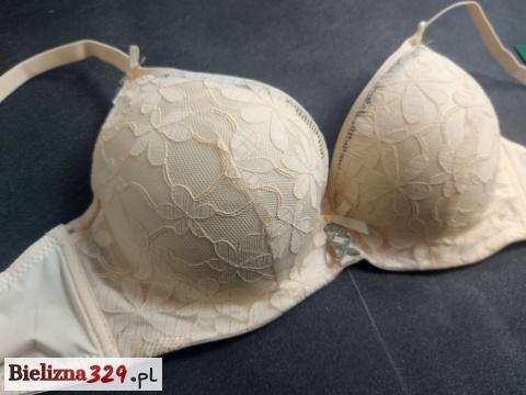 Biustonosz koronkowy beżowy