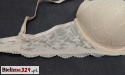 Biustonosz beżowy koronkowy miseczka D