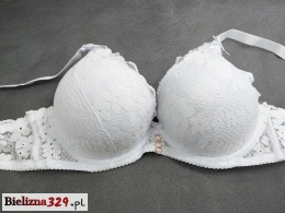 biały biustonosz push up reka Adama
