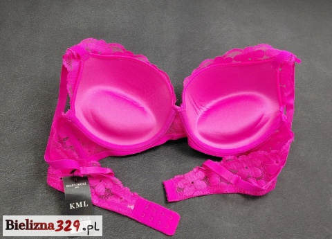 biustonosz różowy push-up miseczka C