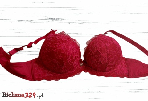 Bordowy biustonosz miseczka D