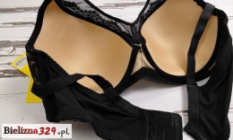 Biustonosz koronkowy czarny miseczka D